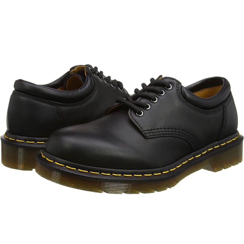 Dr. Martens Men's Oxford Shoes genuine 100 % leather lace up black rubber sole